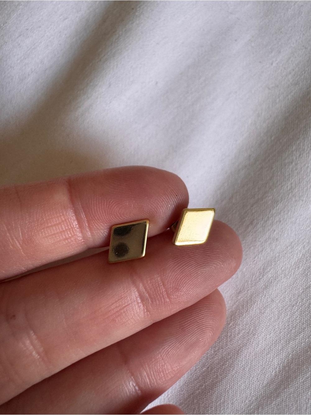 Gold Rhombus Stud Earrings - Minimal Women's Jewelry